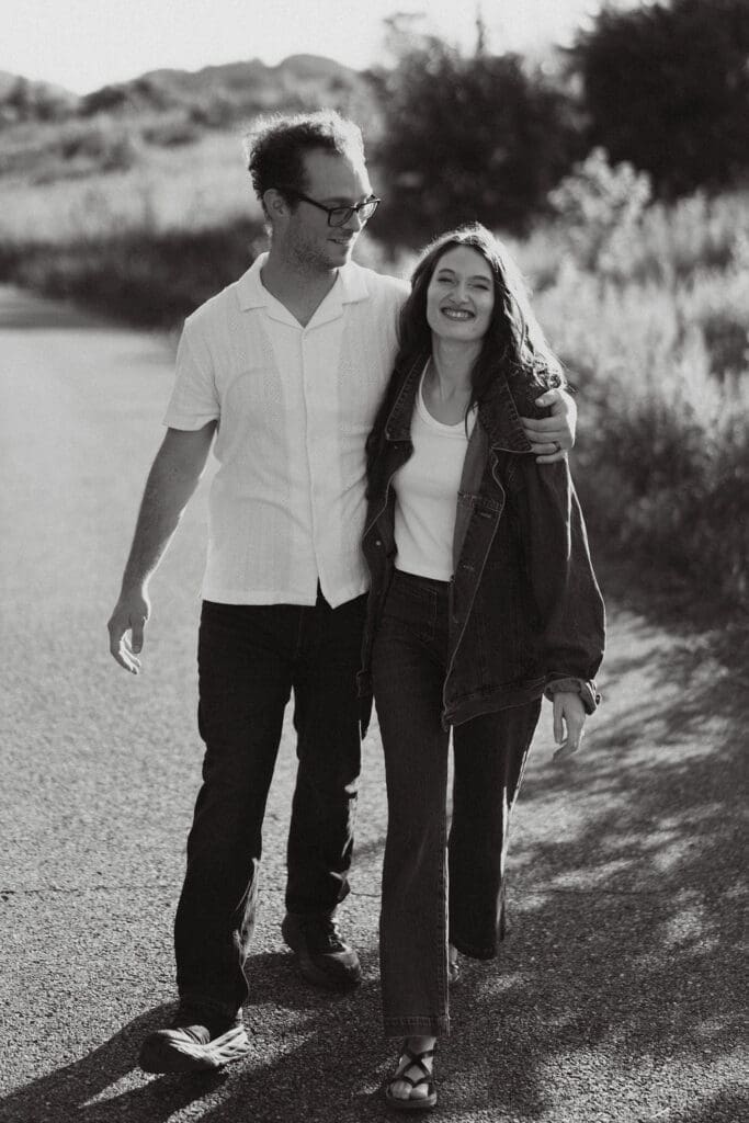 Romantic engagement photo of a couple at Seven Islands Park near Knoxville, TN