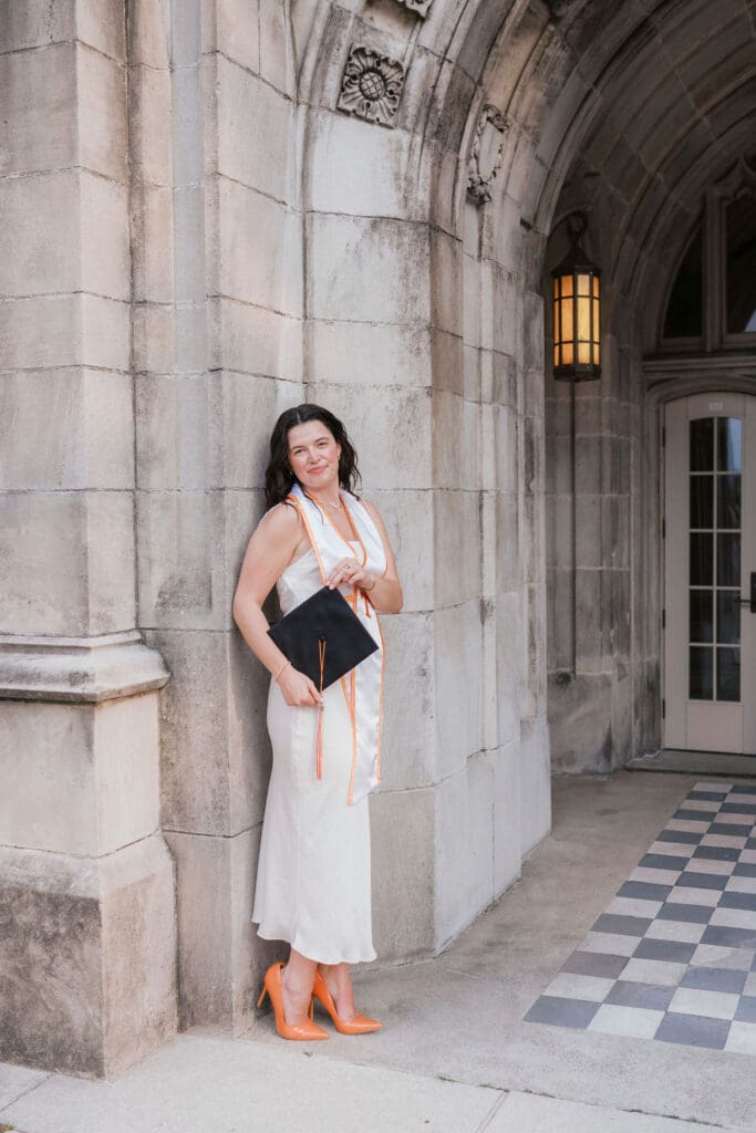 university of tennessee senior takes photos at ayres hall in knoxville tennessee